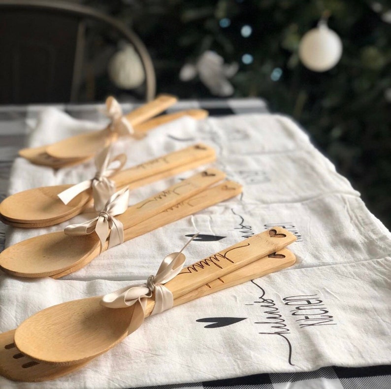 Personalized Kitchen Towel & Utensil Set Monogram Kitchen Etsy