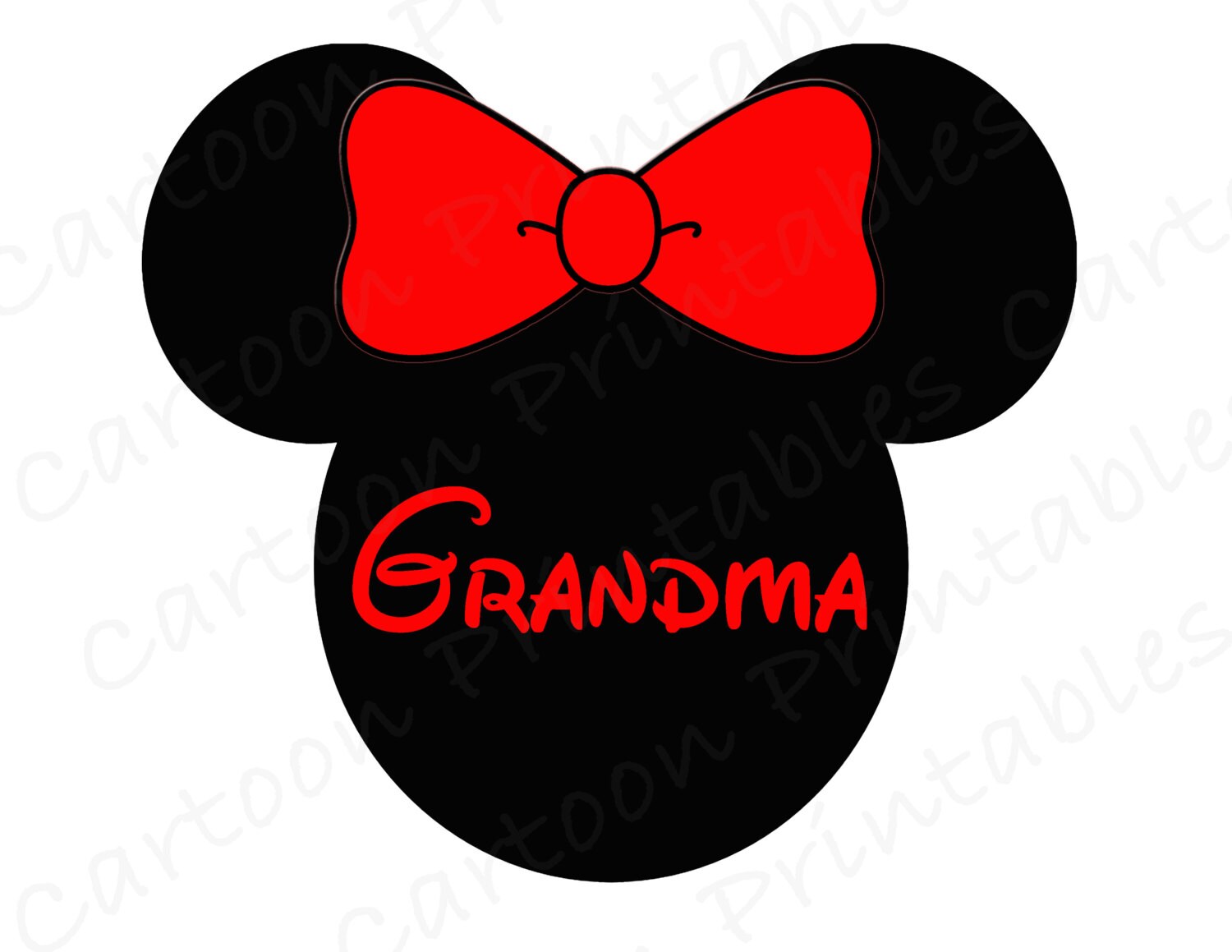 Minnie Mouse Grandma IMAGE Use as Printable Iron on Transfer Etsy