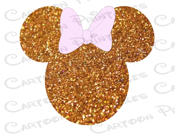 minnie mouse head gold glitter bling image mouse ears etsy