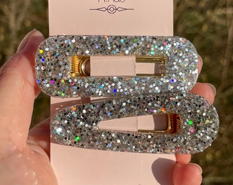 Disco Ball Glitter Barrette Set