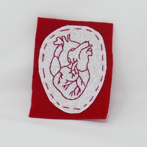 Embroidered Anatomical Heart Patch