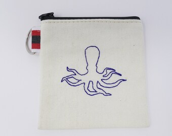 Octopus Embroidered Pouch