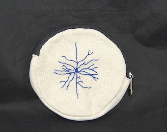 Blue Neuron Embroidered Pouch