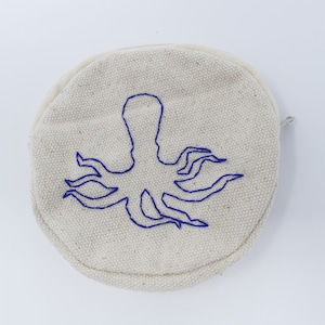 Embroidered Octopus Pouch