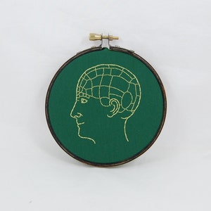 Phrenology Head Embroidered Hoop Art Ornament