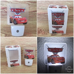 LED Night Light, Night Light, Personalized Night Light, Plug In LED Night Light, Nursery Light, Disney Night Light, Cars Night Light, Cars image 1