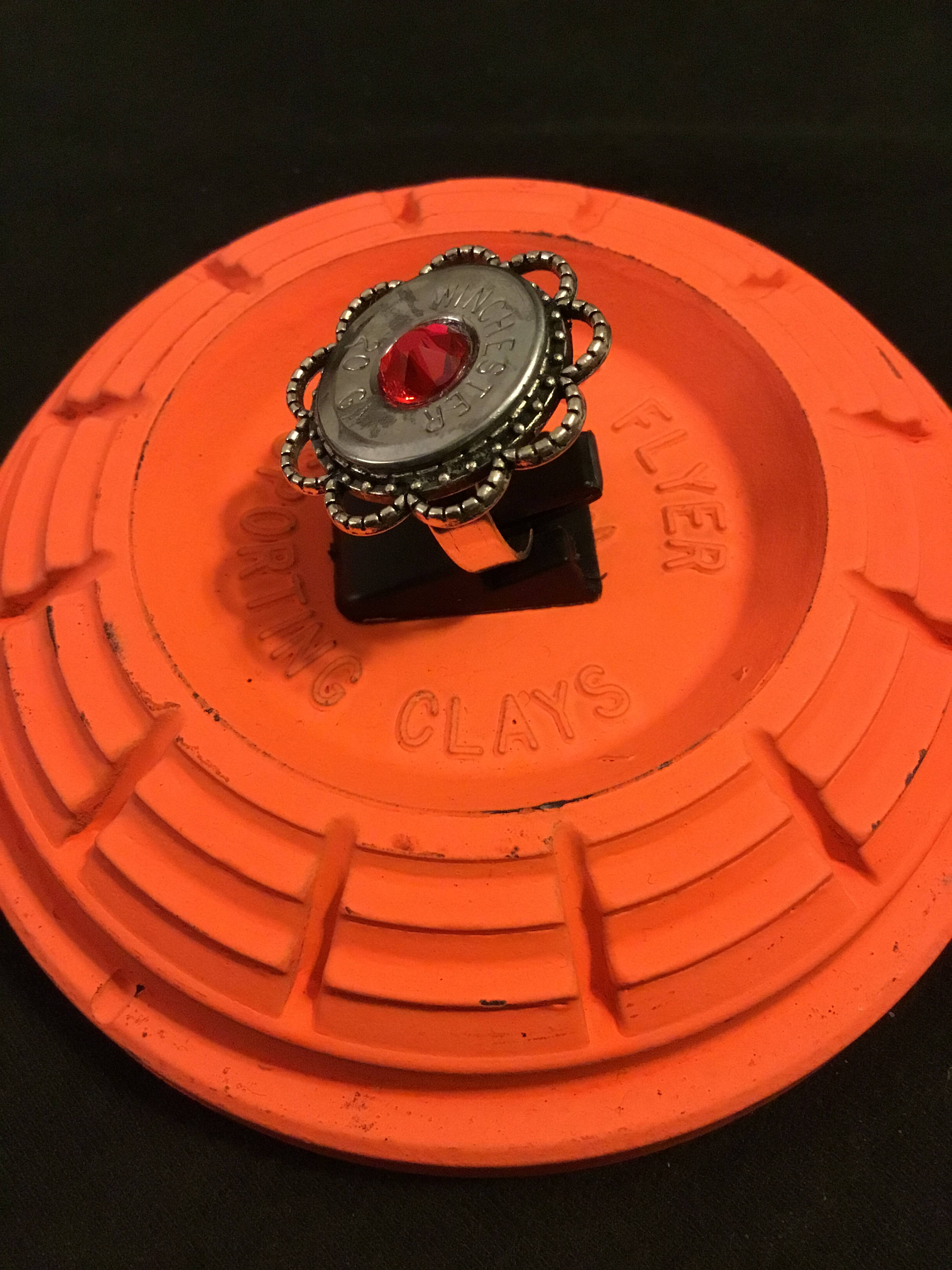 Vintage Shotgun Shell W/swarovski Crystal Adjustable Ring, 20 Gauge ...