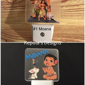 LED Night Light, Night Light, Personalized Night Light, Plug In LED Night Light, Nursery Light, Disney Night Light, Moana Night Light, Moana