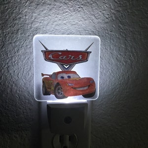 LED Night Light, Night Light, Personalized Night Light, Plug In LED Night Light, Nursery Light, Disney Night Light, Cars Night Light, Cars image 3