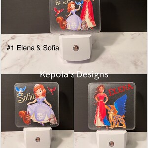 Elena of Avalor, Sofia The First, Elena & Sofia, Disney, LED Night Light, Personalized Night Light, Nursery Light, Custom Night Light