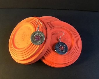 Shotgun Shell Earrings, Swarovski Crystal Earring, Swarovski Crystal 12  Shotgun Shell, 12 Gauge Shotgun Shell Earrings , Shotgun Earrings