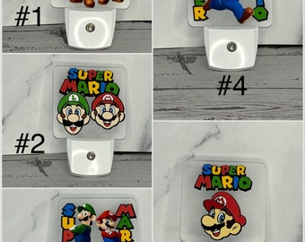 LED Night Light, Personalized Night Light, Plug In LED Night Light, Nursery Light, Disney Night Light, Super Mario & Luigi, Super Mario