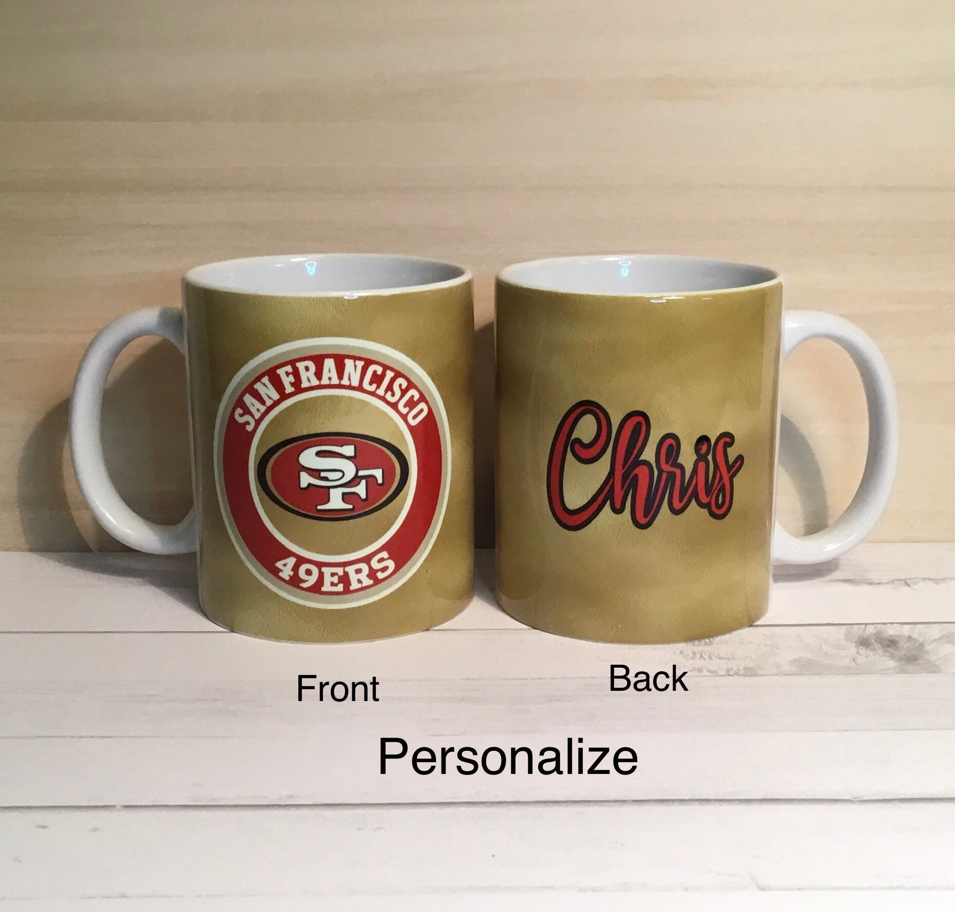 San Francisco 49ers Coffee Mug 17oz Ceramic 2 Piece Set with Gift Box -  Kitchen & Dining