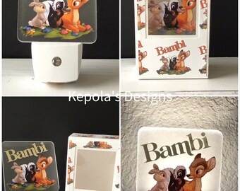 - Unisex Nursery Clock & Pictures 350 BAMBI & THUMPER Lamp Lampshade 