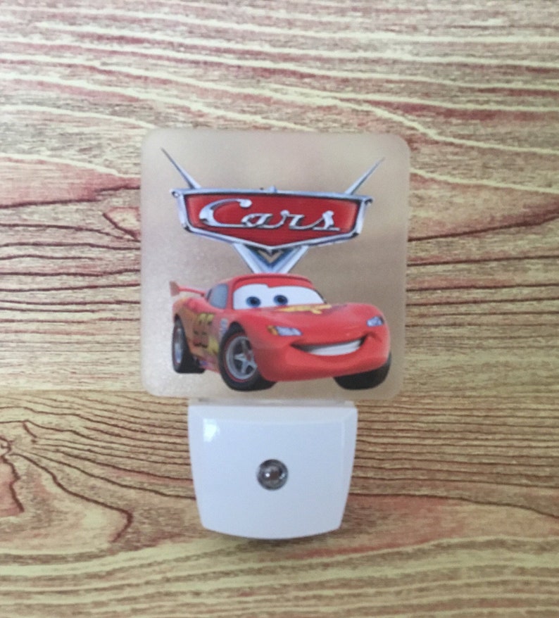 LED Night Light, Night Light, Personalized Night Light, Plug In LED Night Light, Nursery Light, Disney Night Light, Cars Night Light, Cars image 2