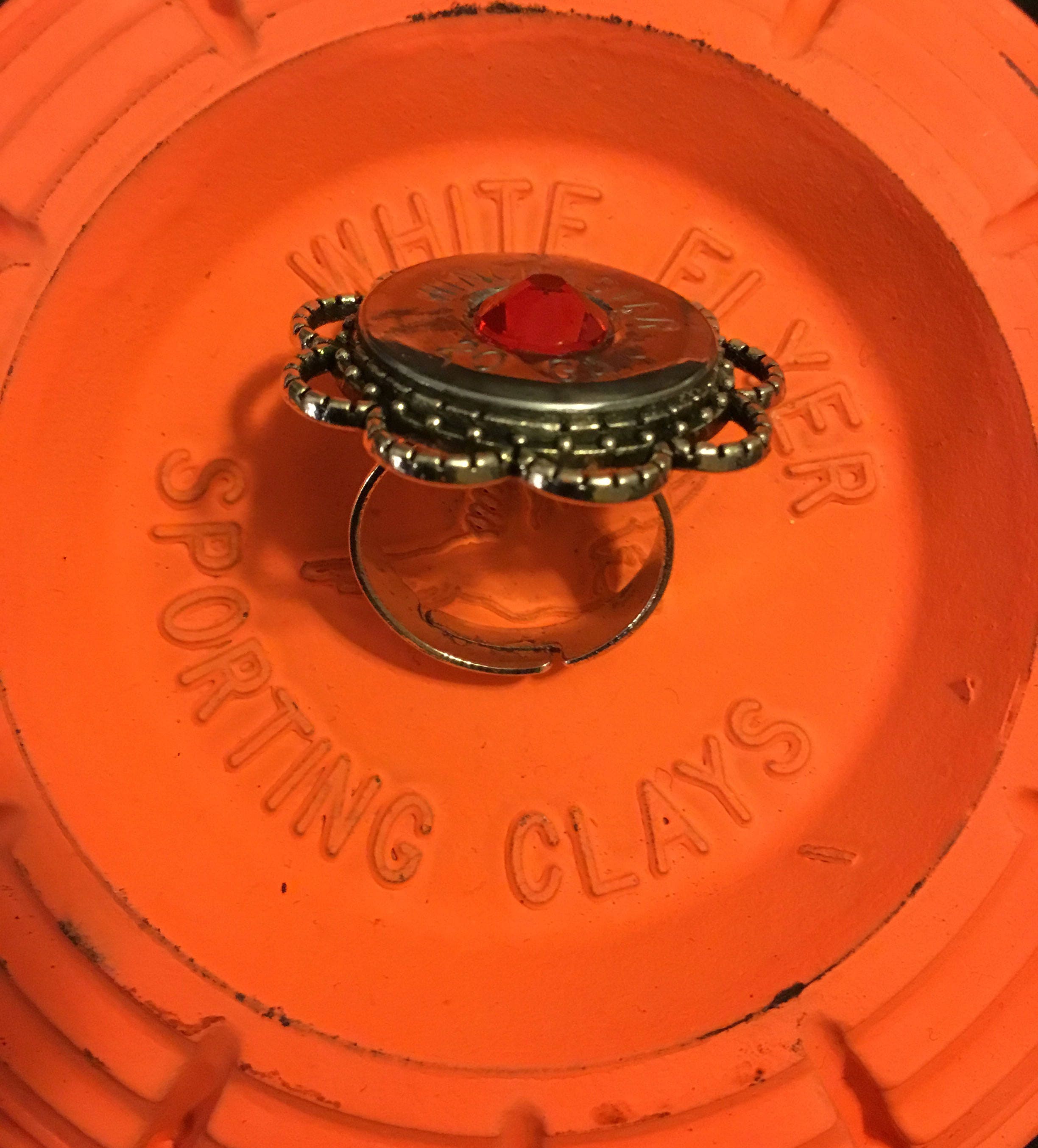 Vintage Shotgun Shell W/swarovski Crystal Adjustable Ring, 20 Gauge ...