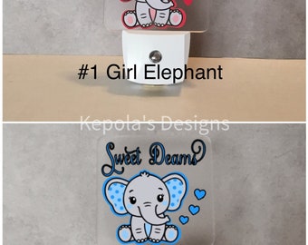 Elephant Night Light, LED Night Light, Baby Elephant Night Light, Personalized Night Light, Nursery Light, Nightlight