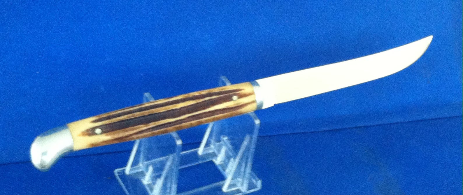 QUEEN CUTLERY Fixed Blade Bone Handle Knife Etsy