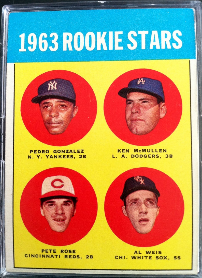 1963 Topps Pete Rose Rookie 537 Baseball Card Etsy