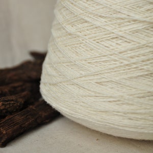 Undyed White Fingering Wool Yarn, Natural Yarn For Tablet Weaving, Knitting, Crochet, 2ply image 9