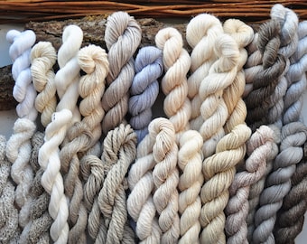 Wide Selection of Natural Fibers in Neutral Colors / White, Cream, Grey, Brown / Organic Cotton, Merino Wool, Linen, Various Blends