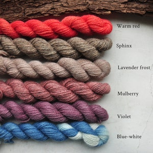 Plant Dyed Fingering Weight Wool Yarn In 20 gram Mini Skeins image 6