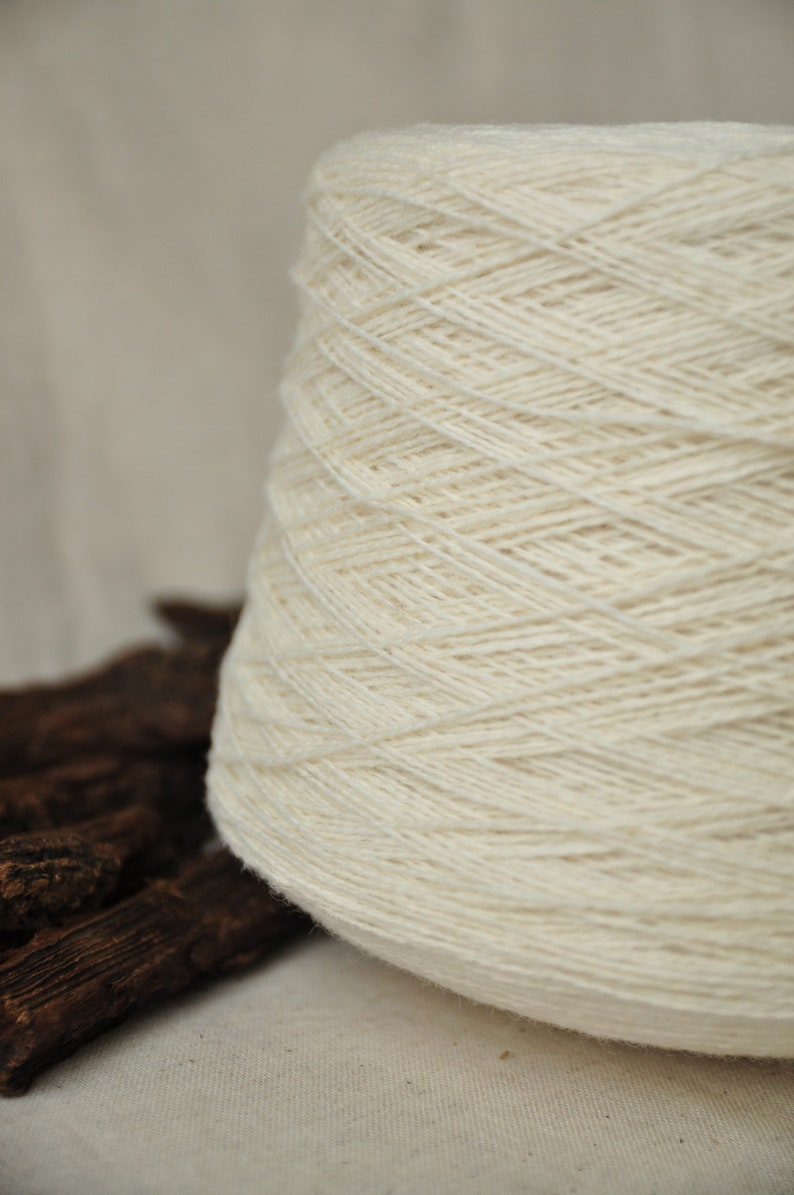 Undyed White Fingering Wool Yarn, Natural Yarn For Tablet Weaving, Knitting, Crochet, 2ply image 9