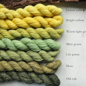 Plant Dyed Fingering Weight Wool Yarn In 20 gram Mini Skeins image 7