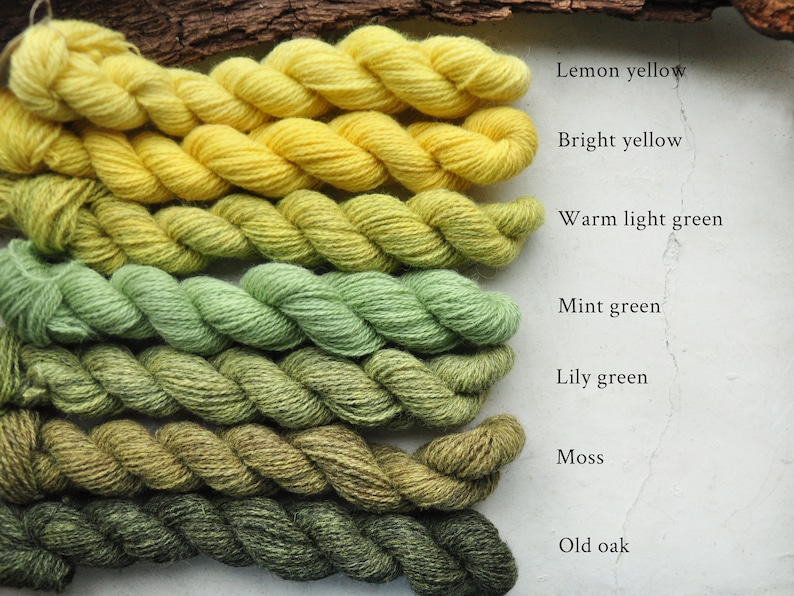 Plant Dyed Fingering Weight Wool Yarn In 20 gram Mini Skeins image 7