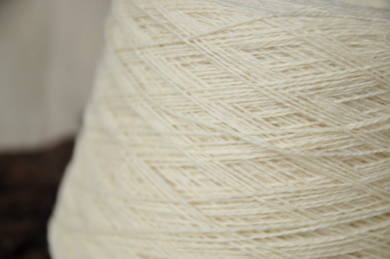 Undyed White Fingering Wool Yarn, Natural Yarn For Tablet Weaving, Knitting, Crochet, 2ply image 4