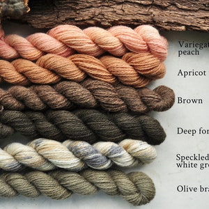 Plant Dyed Fingering Weight Wool Yarn In 20 gram Mini Skeins image 8