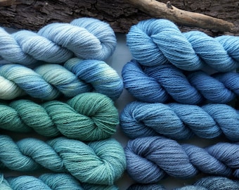 Naturally Dyed Fingering Weight Wool Yarn In 50 gram skeins