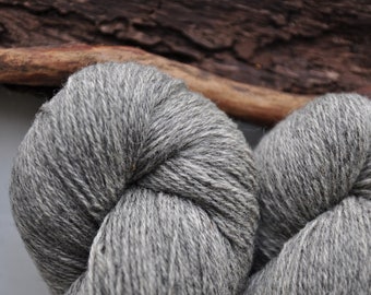 Medium Grey Worsted Weight Wool Yarn, 3 ply Undyed Wool