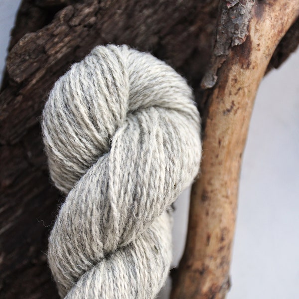 Light Grey Fingering Weight Wool Yarn For Tablet Weaving, Knitting, Crochet, Punchneedle
