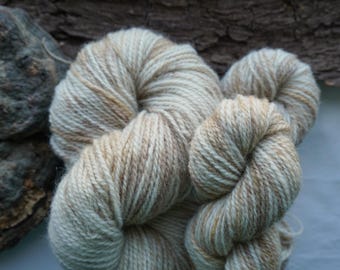Naturally Dyed Wool Yarn In Worsted Weight / Speckled Brown and Beige