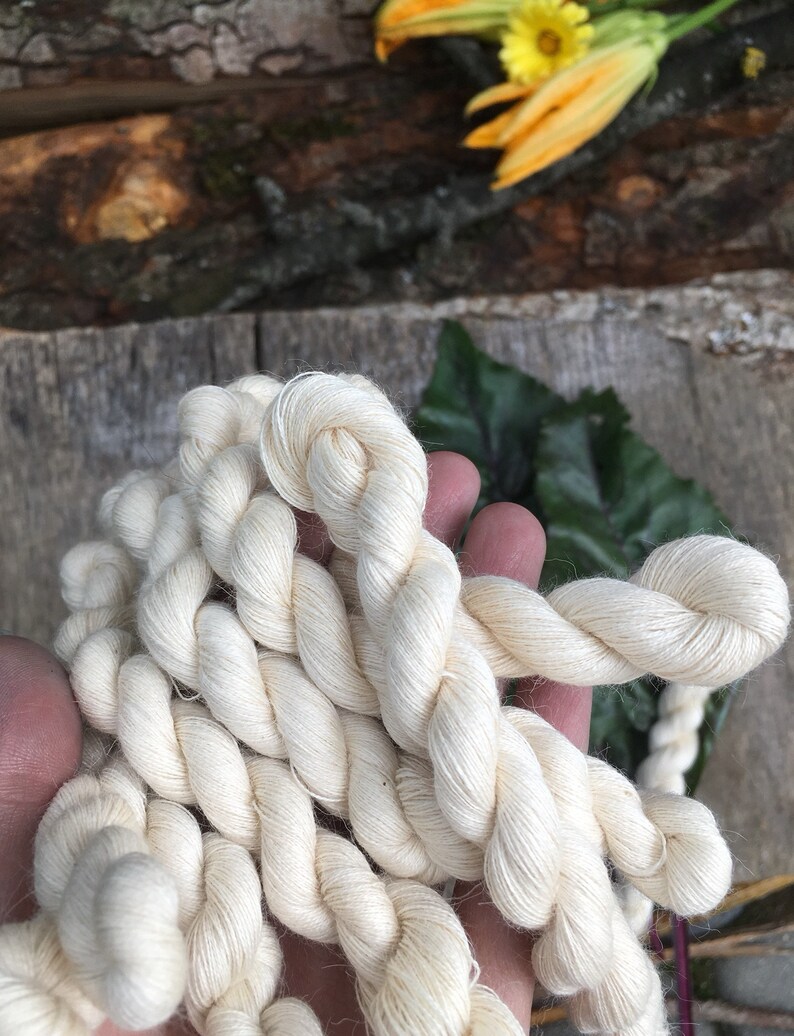 Undyed Cotton and Alpaca blend yarn for dyeing in mini skeins Etsy