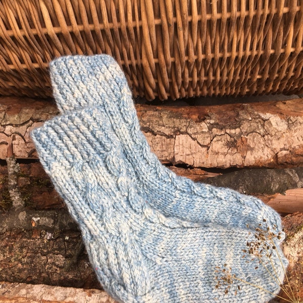 Indigo dyed wool socks / Knitted socks / Hand knit socks / Organic kids clothes / Natural dye / Hand dyed socks / Warm socks / Kids socks