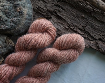 Plant Dyed Salmon Color Wool Yarn In Worsted Weight