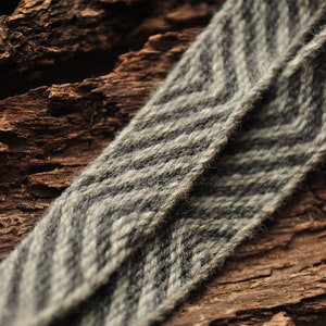Custom Length and Color Handwoven Wool Belt in Zigzag Pattern / Undyed and Plant Dyed Wool