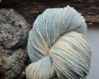 Handdyed Variegated Blue and White Wool Yarn In Worsted Weight /  Plant Dyed With Homegrown Woad