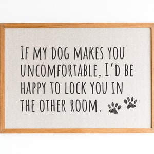 Grappig hondenbord: ongemakkelijk? Sluit je op! (Digitale download)