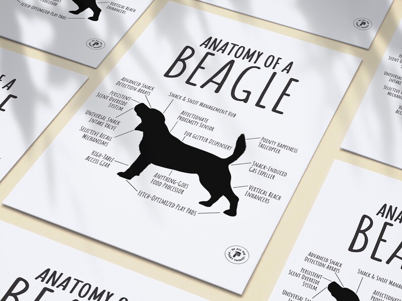 Beagle Labels Beagle Art: Dog Silhouette Digital Download - Etsy