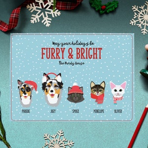 Pet Portrait Holiday Card, Christmas Card, Pet Illustration, Dog Portrait, Cat Portrait, Custom Pet Holiday Card, DIGITAL FILE ONLY