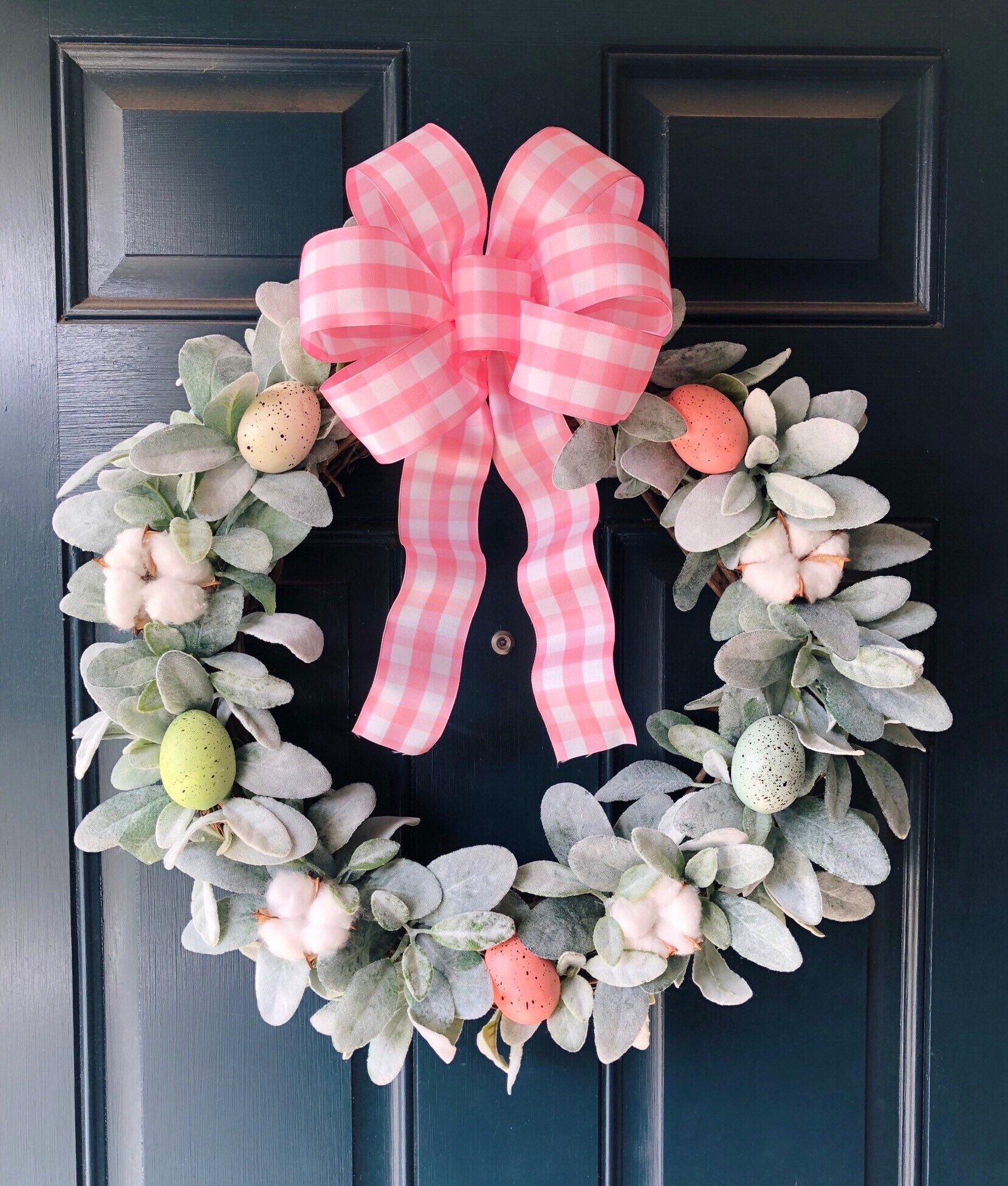 Easter Wreath Lambs Ear Wreath Spring Wreath Easter Egg Etsy New Zealand