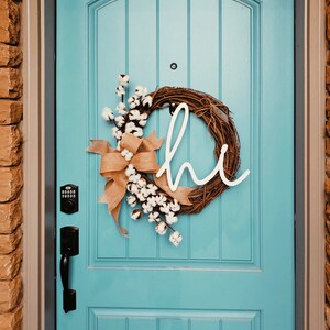 Cotton Wreath, Farmhouse Wreath, Spring Wreath, Summer Wreath Wreath, Farmhouse Decor, Housewarming Gift, Front Door Wreath, Rustic Wedding