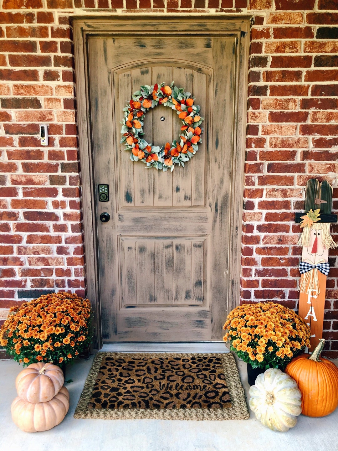 Fall Wreath, Thanksgiving Wreath, Lambs Ear Wreath, Autumn Wreath ...