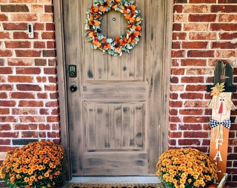 Fall Wreath, Thanksgiving Wreath, Lambs Ear Wreath, Autumn Wreath, Front Door Wreath, Home Decor, Fall Decor, Halloween Wreath