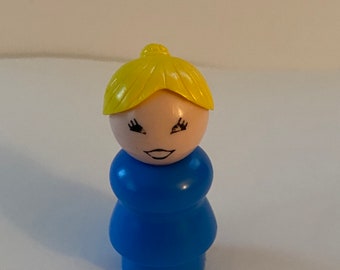 Vintage Fisher Price Little People Blue Woman