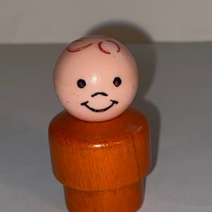 Vintage Fisher Price Little People Boy with Orange Body