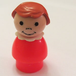 Vintage Fisher Price Little People Girl Red with Brown Hair
